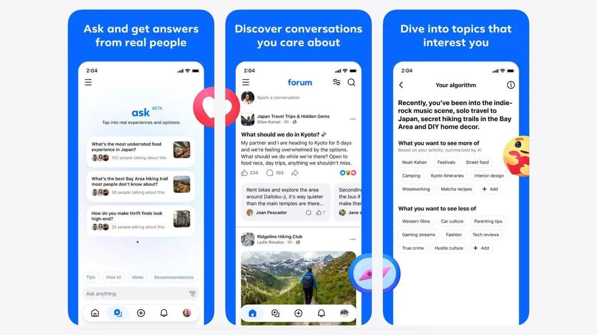 Metas nya app Forum ska utmana Reddit med hjälp av AI