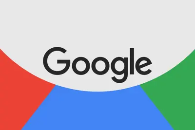 Logotypen för Google med färgerna röd, blå, grön och grå.